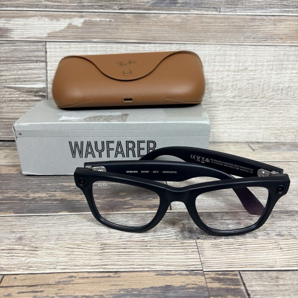 Ray-Ban Meta Wayfarer Gen2 RW4012 601SSB Smart AI Glasses Matte Black Clear Lens